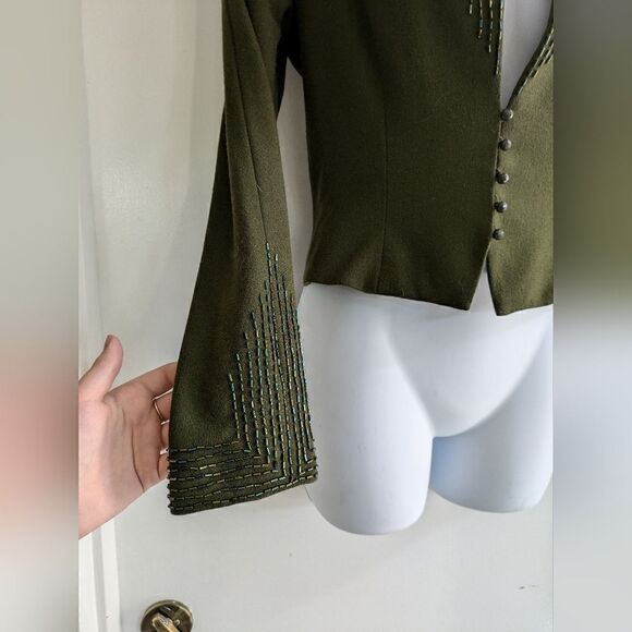 1970s Jonathan Hitchcock For Reuben Thomas Vintage Silk beaded military jacket - Picture 3 of 11